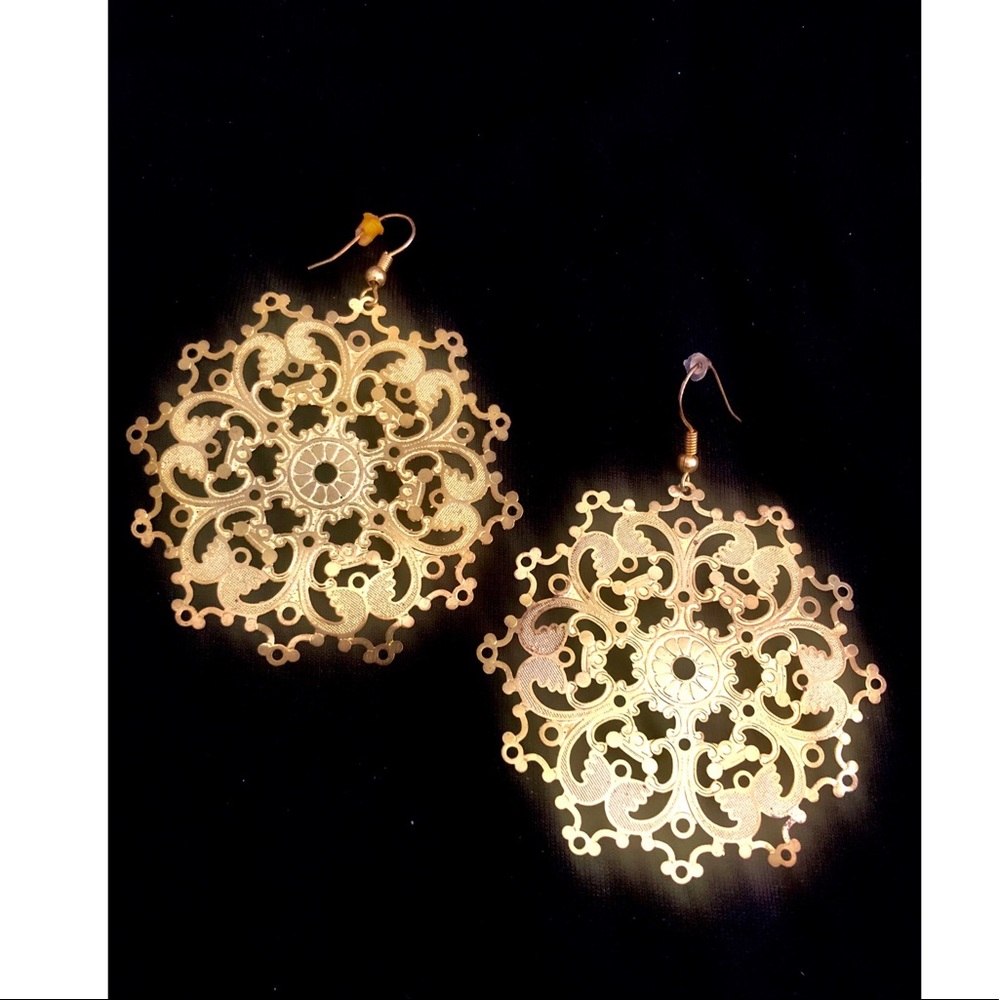 Gold Decorative Earrings.